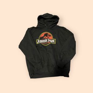 Vintage Universal Studios Jurassic Park Logo Hoodie Black Size XL